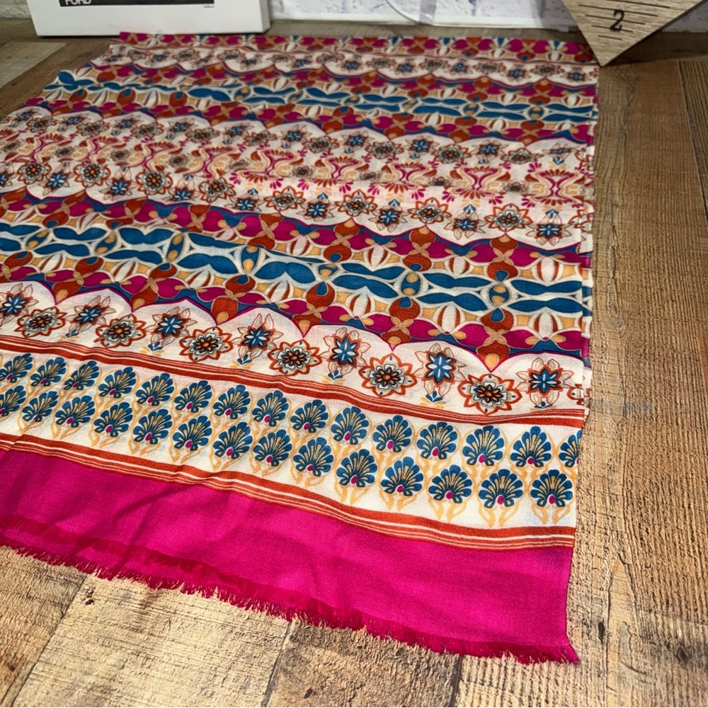 J. Mclaughlin Scarf Multicolor Rectangle Scarf 10… - image 5